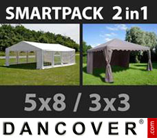 Tonnelle de réception SmartPack 2 en 1: Original 5x8m, Blanc/tonnelle...