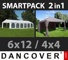 Tonnelle de réception SmartPack 2 en 1: Exclusive 6x12m, Blanc/tonnelle...
